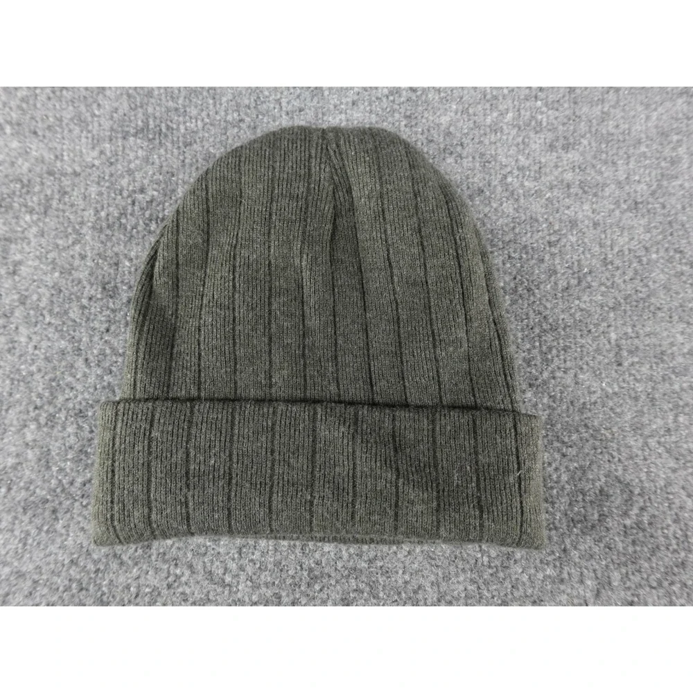 3M Thinsulate Beanie Mens One‎ Size Olive Green Ribbed Knit Insulated Cuffed Hat